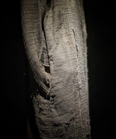 Vintage damage military linen long coat