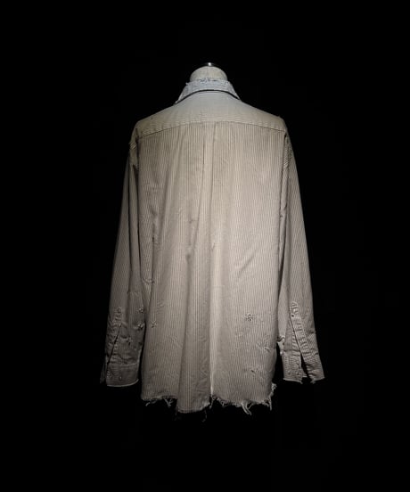 Vintage damage Stripe Cotton Shirt
