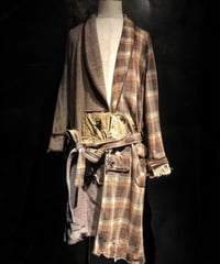 Different fabrics half gown coat