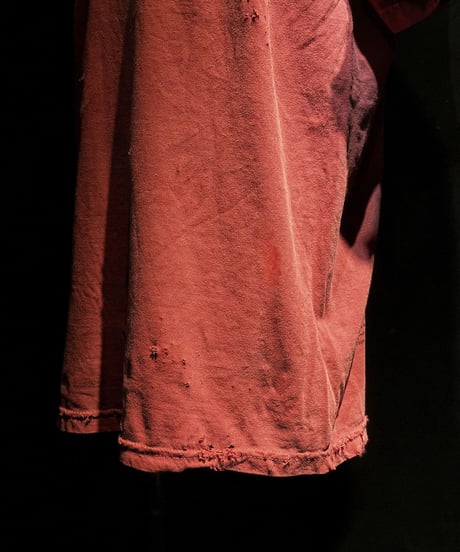 Vintage dye damage T-shirt (Old red)