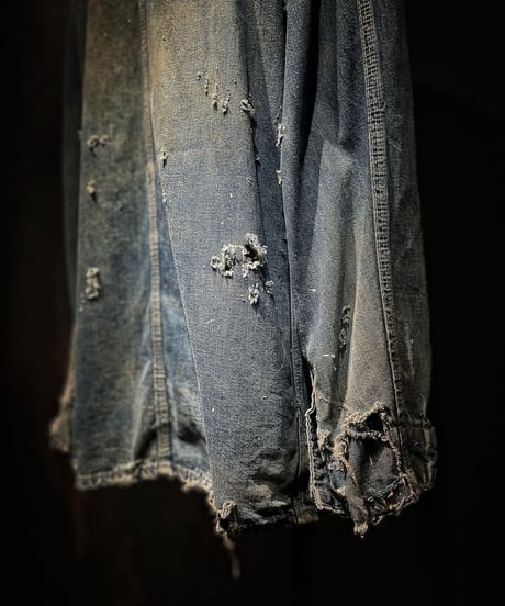 Hard damage vintage Denim coverall jacket