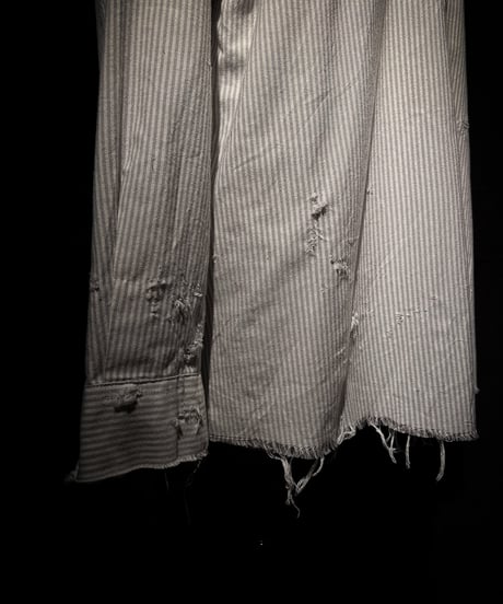 Vintage damage Stripe Cotton Shirt