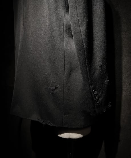 Distressed Double-Breasted Tailored Jacket