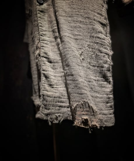 Vintage damage military linen long coat