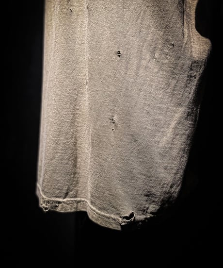 Vintage damage pocket Tee (GREIGE)