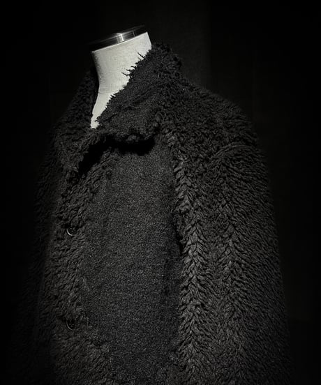 Different fabric patchwork boa coat