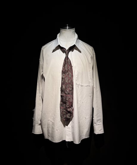 Vintage Paisley Damaged Tie — Burgundy Shadow