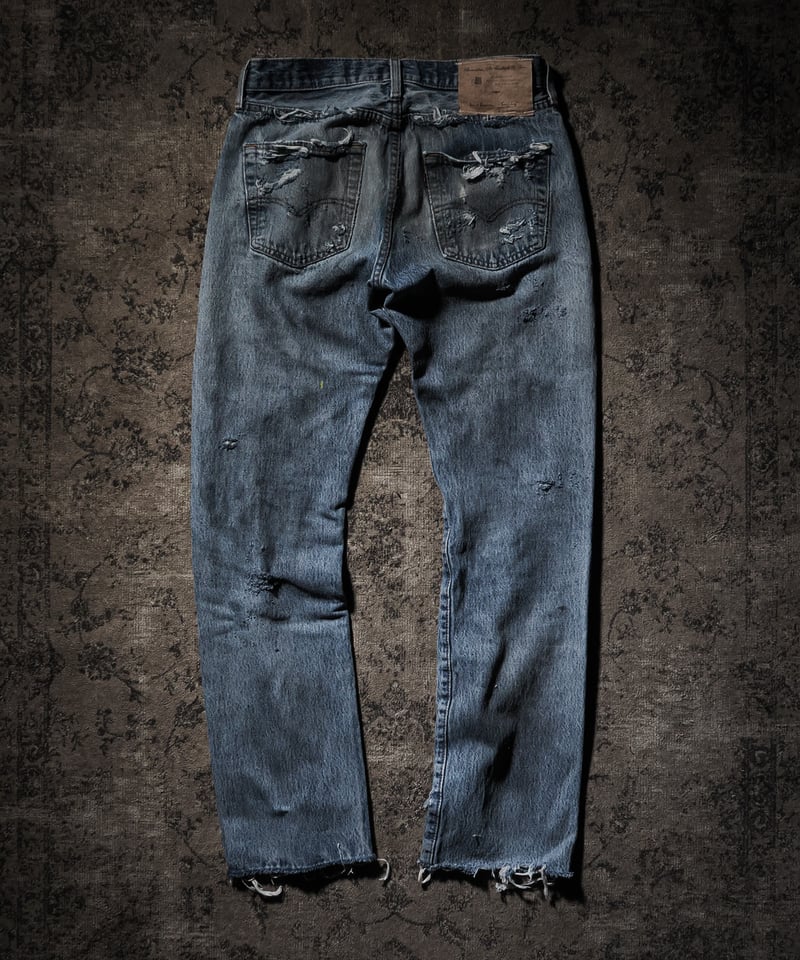 Fade Distressed slim Straight Denim pants | RES