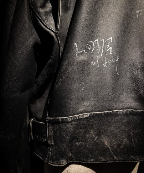 Hand-Painted Vintage UK-Style Double Riders Leather Jacket