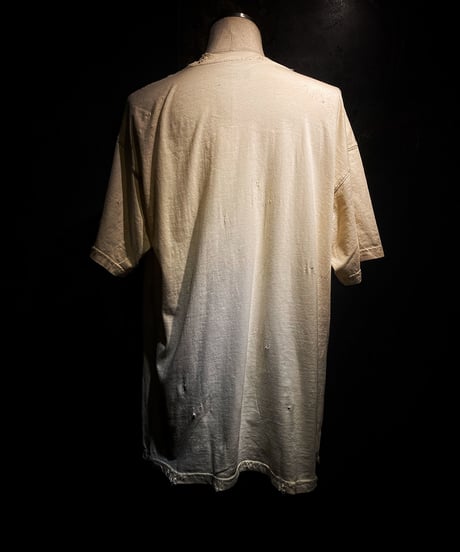 Flower vintage dye damage T-shirt (Old white)