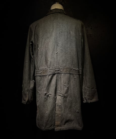 [Dye] Vintage damage herringbone jacket