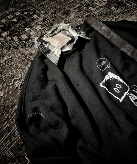 I THINK,,, character sweat shirt (BLACK)