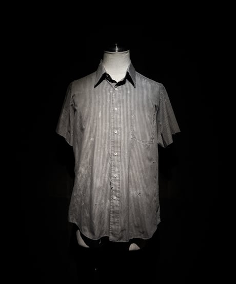 [Dye] Vintage damage stripe shirt