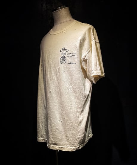 Double jacket skull T-shirt OLD WHITE