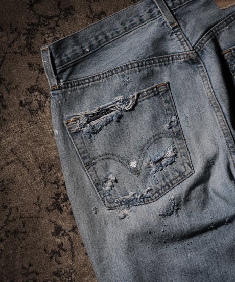 Ash Fade Distressed Straight-Leg Denim