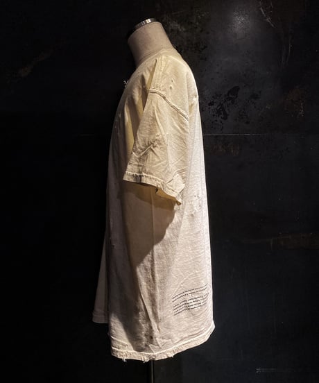 Vintage dye damage T-shirt (Old white)