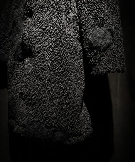 Different fabric patchwork boa coat
