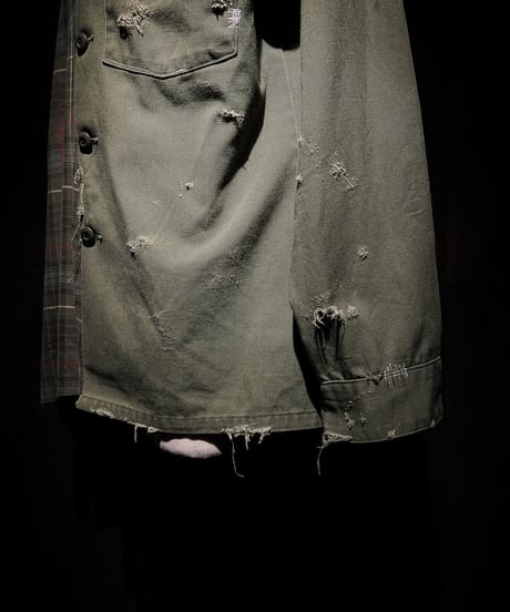 50/50 Split Rebuild Vintage 70's Military/Flannel Shirt