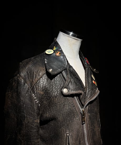 Vintage British Leather Biker Jacket with Quilted Lining