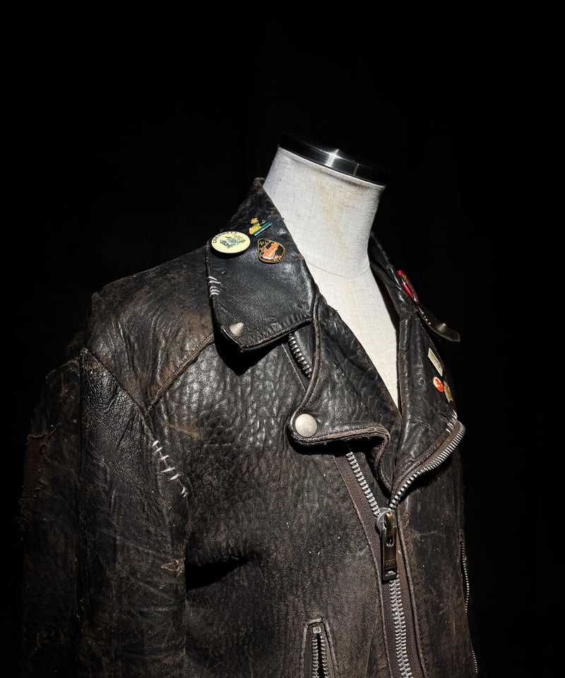 Vintage British Leather Biker Jacket with Quilt