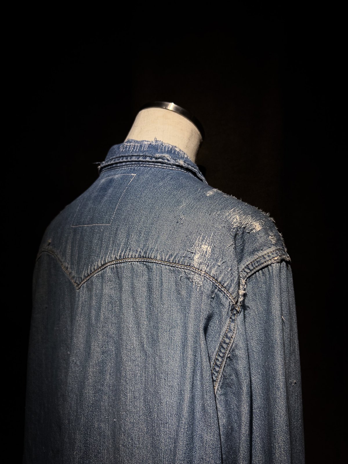 Vintage damage & patchwork denim shirt | RESURR