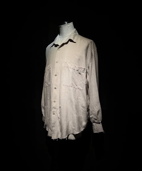 Vintage damage drape Silk100% Shirt
