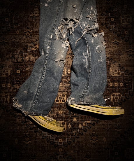 VIntage hard damage denim pants