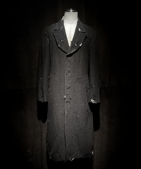 Vintage damage alpaca blend long coat
