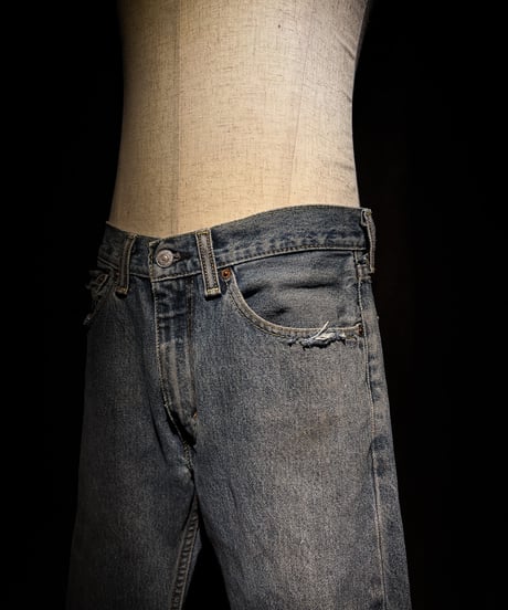 Faded Indigo Straight Damage Denim pants