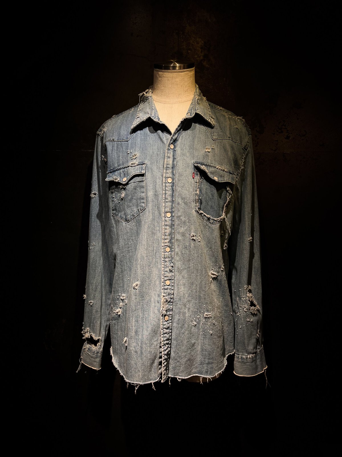 Damage denim hot sale shirt