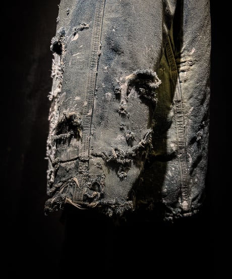 Hard damage & paint vintage denim coverall jacket