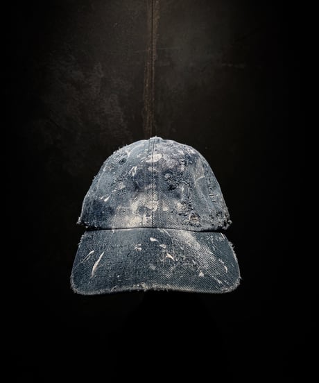 Hard damage & paint vintage denim cap