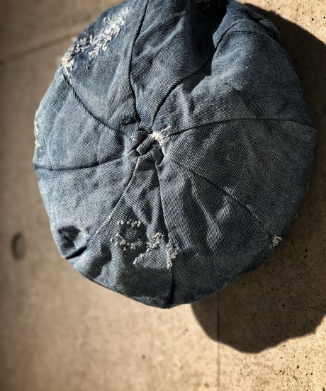 Bio wash vintage denim beret