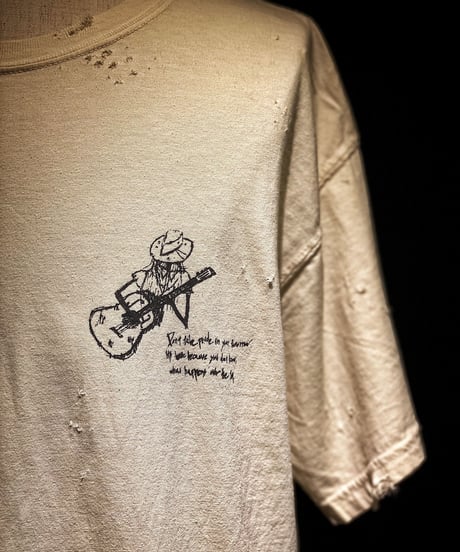 Sing with a guitar T-shirt OLD WHITE