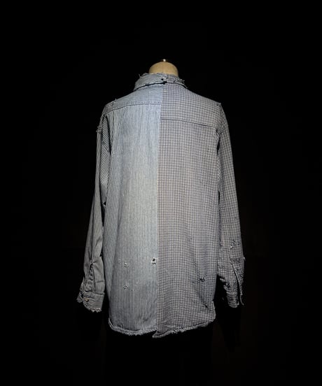 50/50 Split Rebuild Vintage Pattern Denim/Hickory Shirt