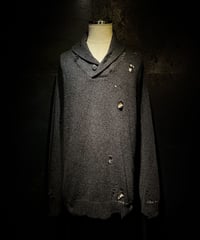 Vintage damage shawl collar knit