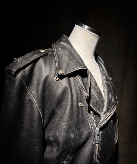 Hand-Painted Vintage UK-Style Double Riders Leather Jacket