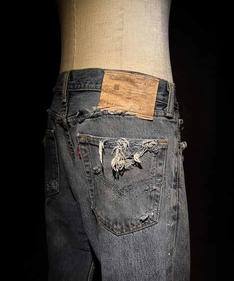 Faded Indigo Straight Damage Denim pants