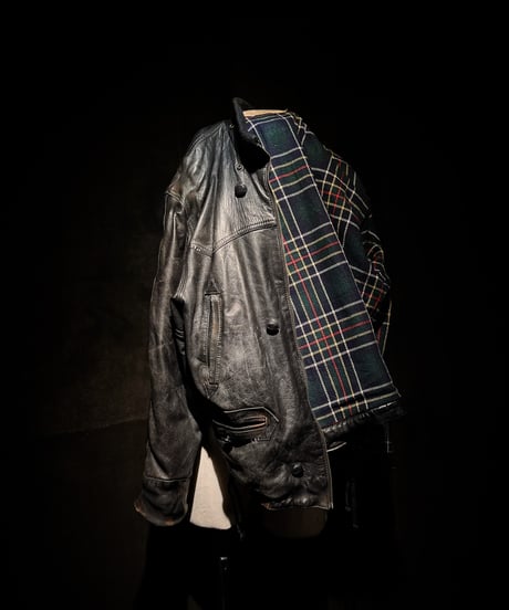 Vintage Leather Toggle Jacket with UK-Sourced Vintage Badges