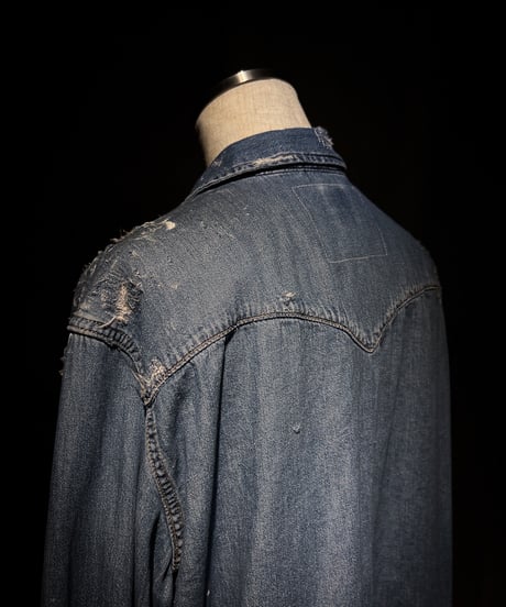 Vintage damage & patchwork denim shirt