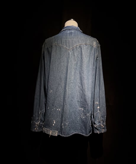 Vintage damage & patchwork denim shirt