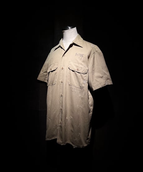 Hand-Painted Vintage damage Work Shirt