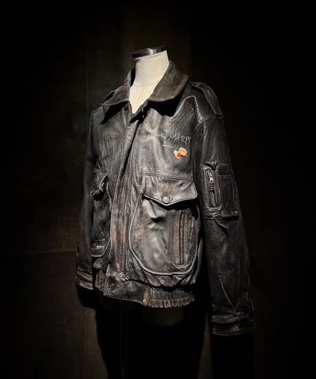Vintage lamb Leather Flight Jacket with Vintage Badges