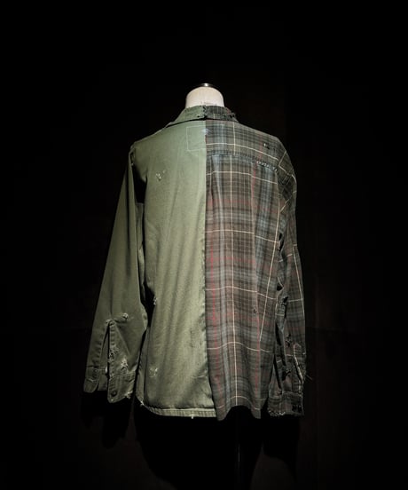 50/50 Split Rebuild Vintage 70's Military/Flannel Shirt