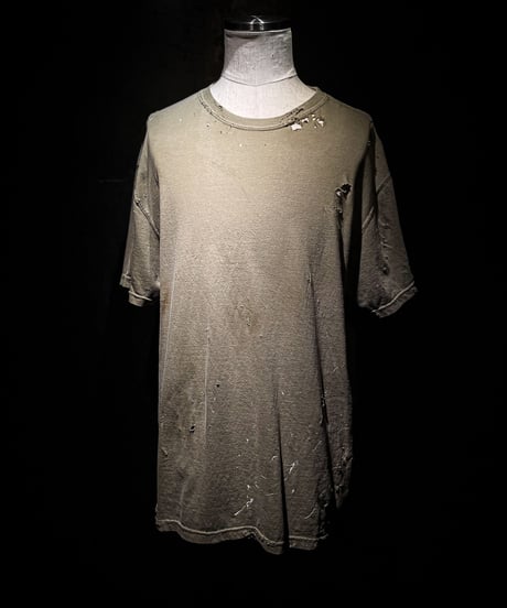 Vintage paint & damage Tee (GREIGE)