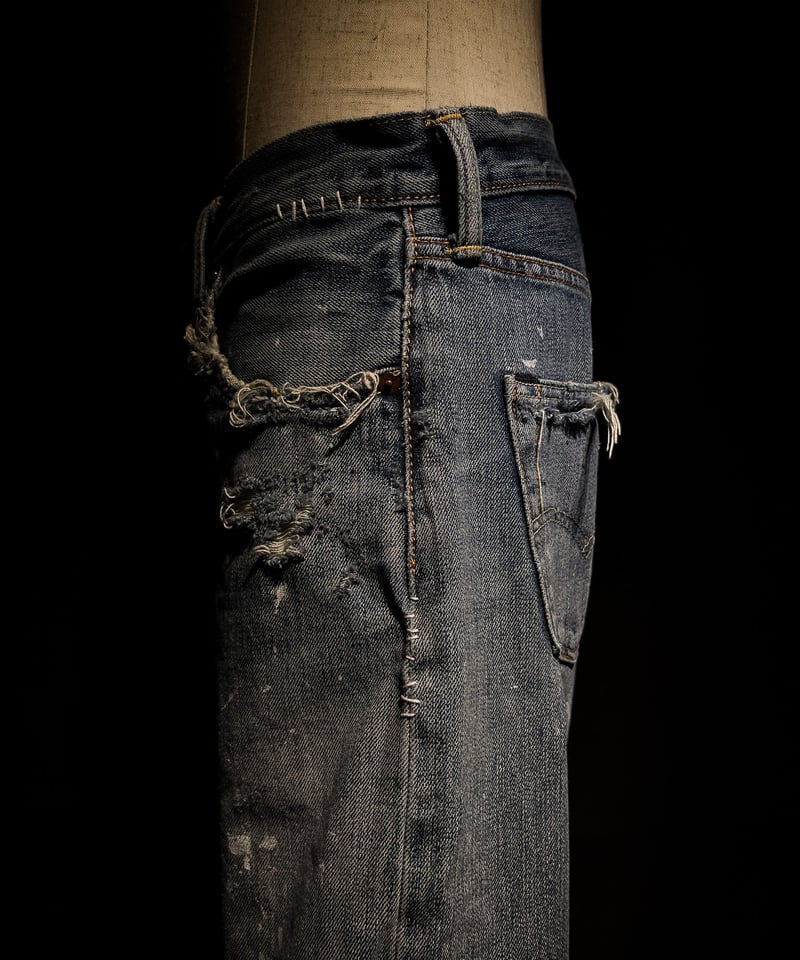 パンツ krank marcello vintage fabric Vintage paint&damage denim pants | RESURRECTION