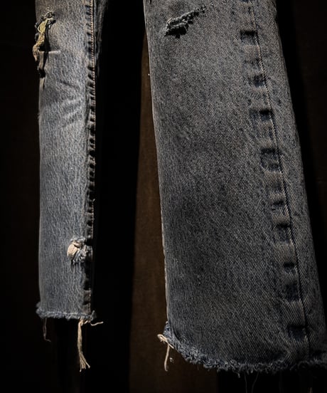 Fade Distressed slim Straight Denim pants