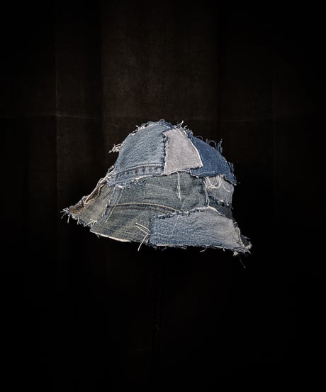 Denim patchwork bucket hat