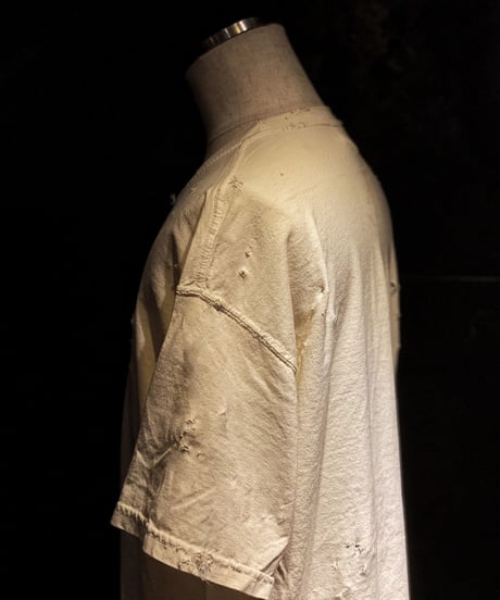 Vintage dye damage T-shirt (Old white)