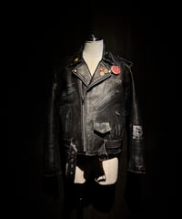 Vintage Leather Biker Custom Double Riders Jacket with Vintage Badges